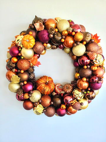 Shiny Things Handmade Ornament Wreath Fall #3