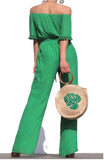 Dress Day Green Tassel Jump Suit