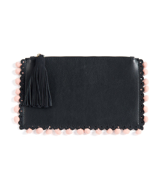 Shiraleah Chicago Lola Zip Pouch with Tassle and Pom Pom Accents