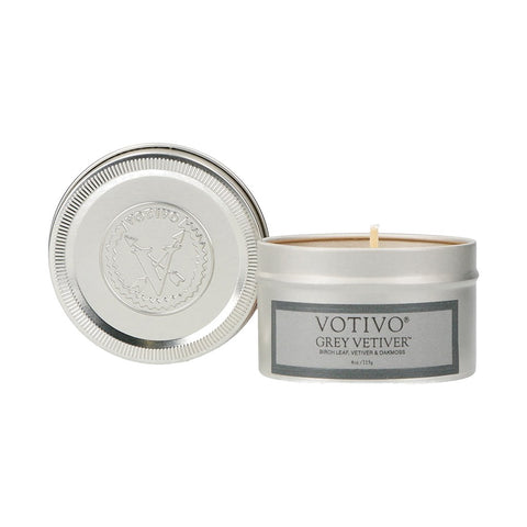 Votivo Grey Vetiver Travel Tin Candle